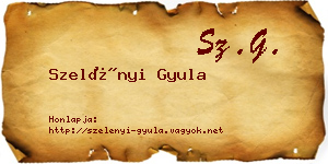 Szelényi Gyula névjegykártya