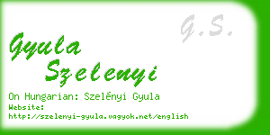 gyula szelenyi business card